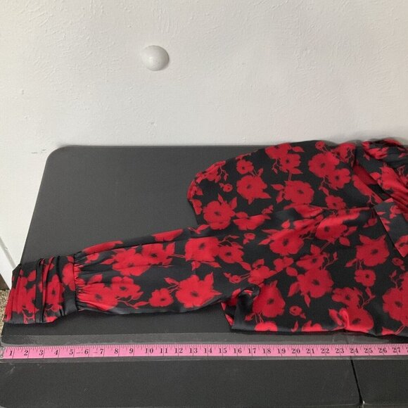 Chico's Top Women XL (3/5) Dark Floral Long Sleeve Button‎ Up Boho Career - Picture 12 of 14